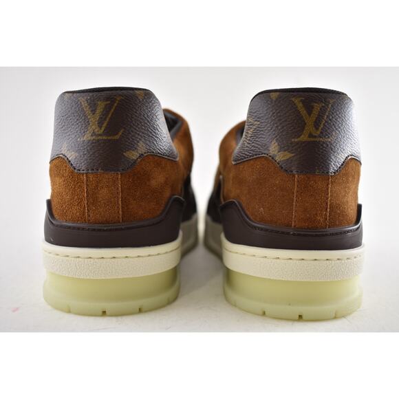 Louis Vuitton Brown Monogram LV Logo Suede Low Top Trainer Sneaker UK 9 US 10 11 - Picture 16 of 16